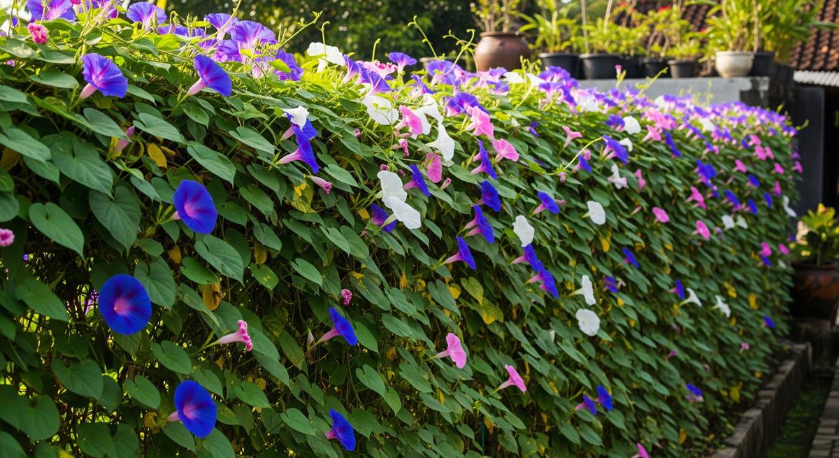 Morning Glory (Ipomoea) untuk Pagar