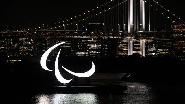 FOTO: Nyala Simbol Paralimpiade di Tepi Pantai Odaiba Tokyo