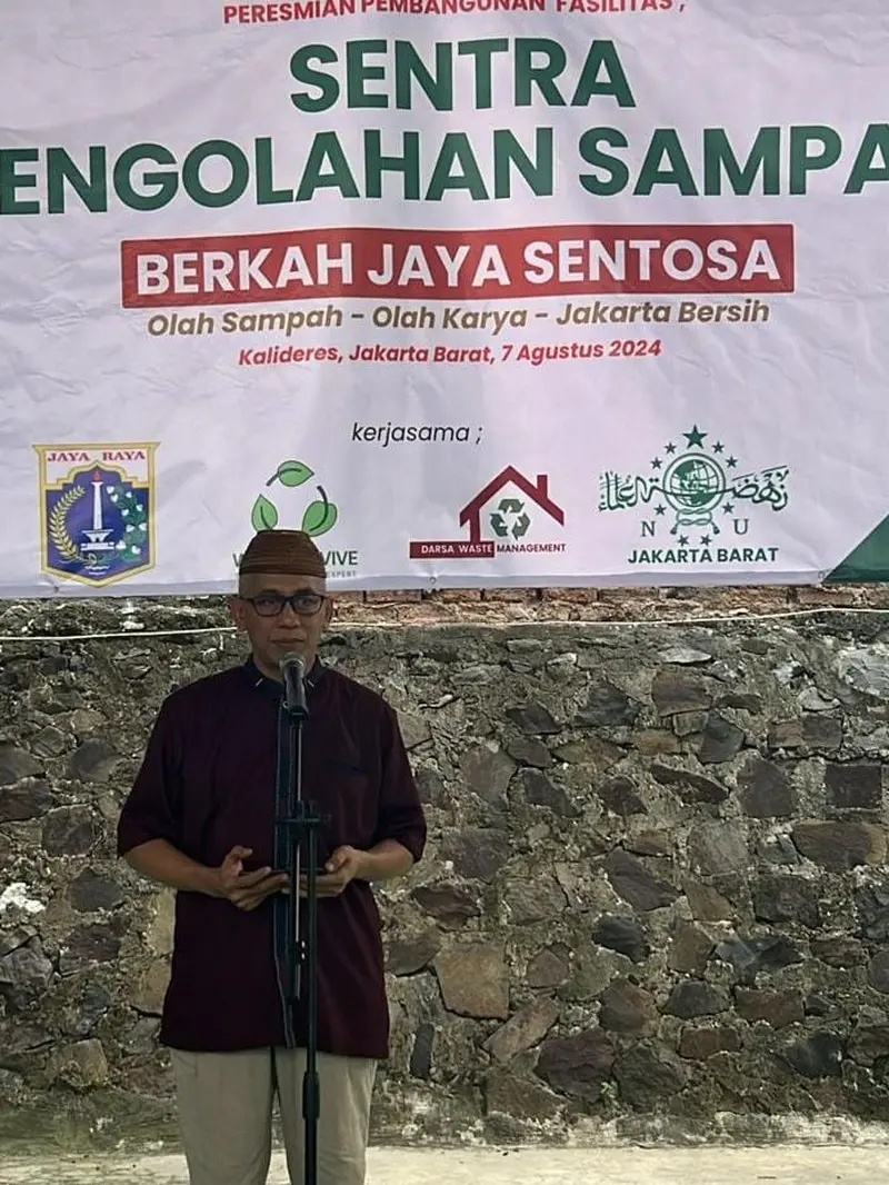 Pengurus Cabang Nahdlatul Ulama (PCNU) Jakarta Barat menggelar entra pengolahan sampah di Area Darsa Kalideres, Jalan Darussalam No.1 Kalideres, Jakarta Barat, Rabu 7 Agustus 2024.