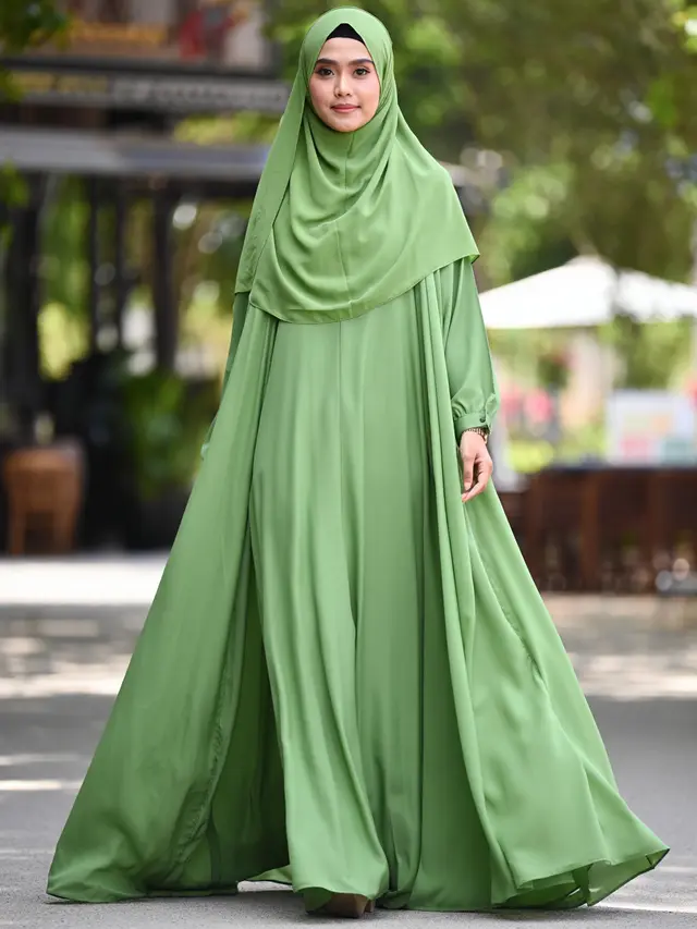 Dress Panjang Polos Elegan Muslim Modern