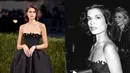 Kaia Gerber tampil elegan berbalut mini dress warna hitam rancangan Oscar de le Renta. Penampilannya tersebut terinspirasi dari aktris Bianca Jagger pada Met Gala tahun 1981. (Instagram/fitzpatrickerin).