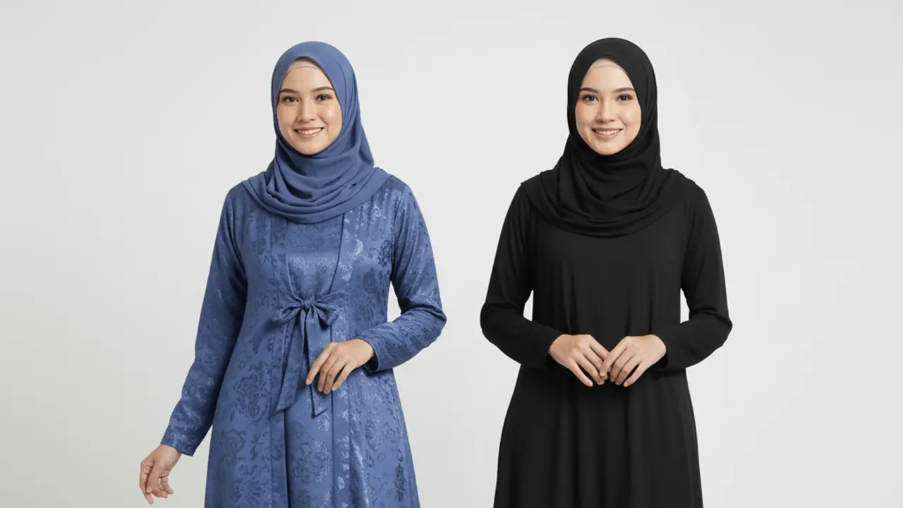 Model Gamis Simpel untuk Pinggul Besar yang Elegan by Gemini