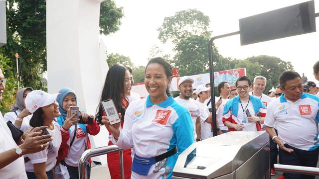 Menteri BUMN Rini Soemarno di acara LinkAja.