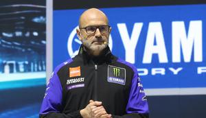 Team Director Monster Energy Yamaha MotoGP Massimo Meregalli pada acara launching tim di Jakarta hari Rabu (21/01/2026). (Muhammad Iqbal Ichsan/Bola.com)