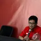 Hasto Kristiyanto menyebut, PDIP akan mengaktifkan kembali Badan Penanggulangan Bencana Alam (Baguna) PDIP di Jakarta, Jumat (9/1/2015). Kegiatan tersebut dilaksanakan sebagai bagian perayaan ulang tahun PDIP ke-42. (Liputan6.com/Faizal Fanani)