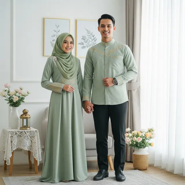 Baju Lebaran Keluarga Muda Cocok untuk Silaturahmi ke Mertua (Gemini AI)