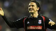 Selebrasi gol striker Stoke City asal Turki Tuncay Sanli ke gawang Wigan Athletic dalam lanjutan EPL di The DW Stadium, Wigan, 9 Februari 2010. AFP PHOTO / PAUL ELLIS 