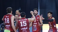 Jakarta LavAni Livin Transmedia mengalahkan Medan Falcons Tirta Bhagasasi dengan skor 3-1 (25-19, 22-25, 31-29, 25-20) pada pertandingan Proliga 2026 di GOR Sabilulungan Jalak Harupat, Kabupaten Bandung, Kamis (22/1/2026). (PBVSI)