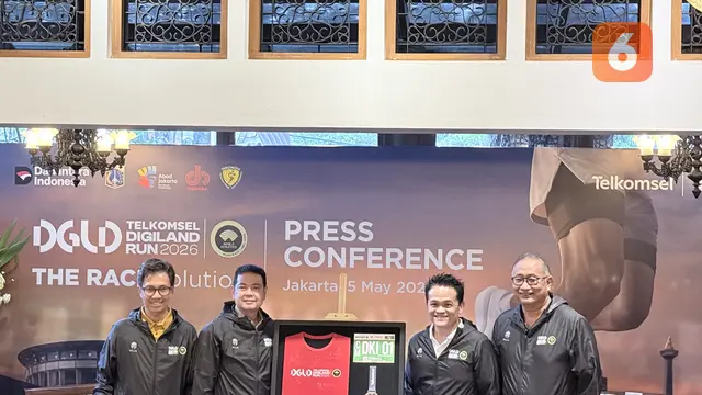 Konferensi pers Telkomsel Digiland Run 2026 di Jakarta. Liputan6.com/Iskandar
