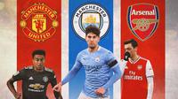 Ilustrasi - Jesse Lingard, John Stones, Mesut Ozil (Bola.com/Adreanus Titus)