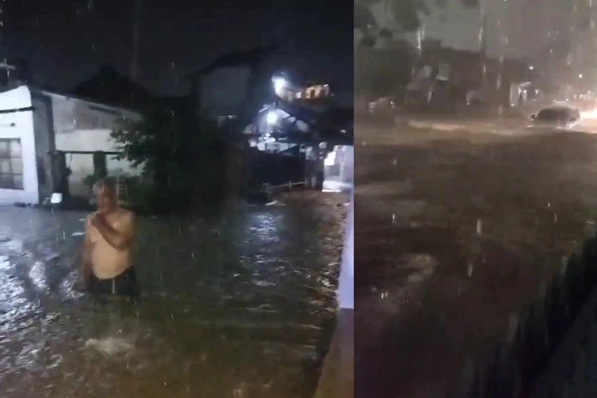 Banjir Kepung Bandar Lampung usai Hujan Deras, Air Capai Pinggang Orang Dewasa