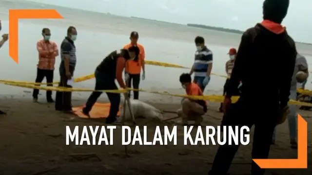 Warga dihebohkan dengan penemuan mayat dalam karung di Pandeglang, Banten.