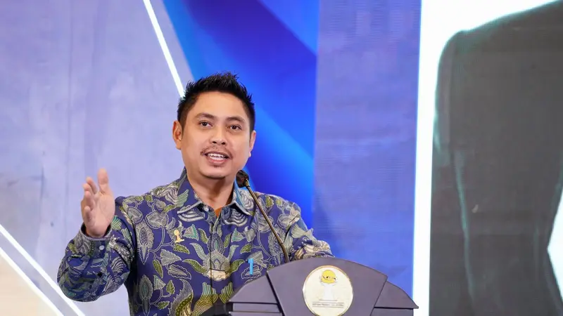 Ketua Umum Badan Pengurus Pusat (BPP) HIPMI Mardani H. Maming dalam acara Indonesia Economic Outlook 2022, di Financial Hall CIMB Niaga, Jakarta, Rabu (26/1/2022). (Dok HIPMI)