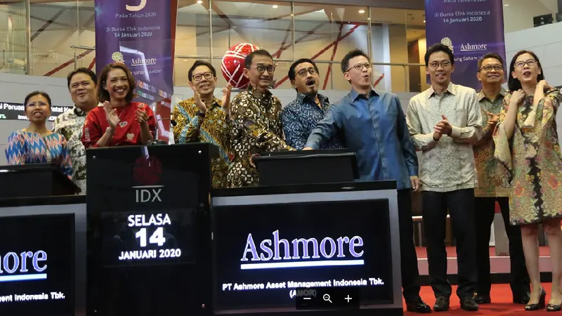 PT Ashmore Asset Management Indonesia Tbk resmi mencatatkan sahamnya di Bursa Efek Indonesia (BEI) pada Selasa ini. (Foto: BEI)