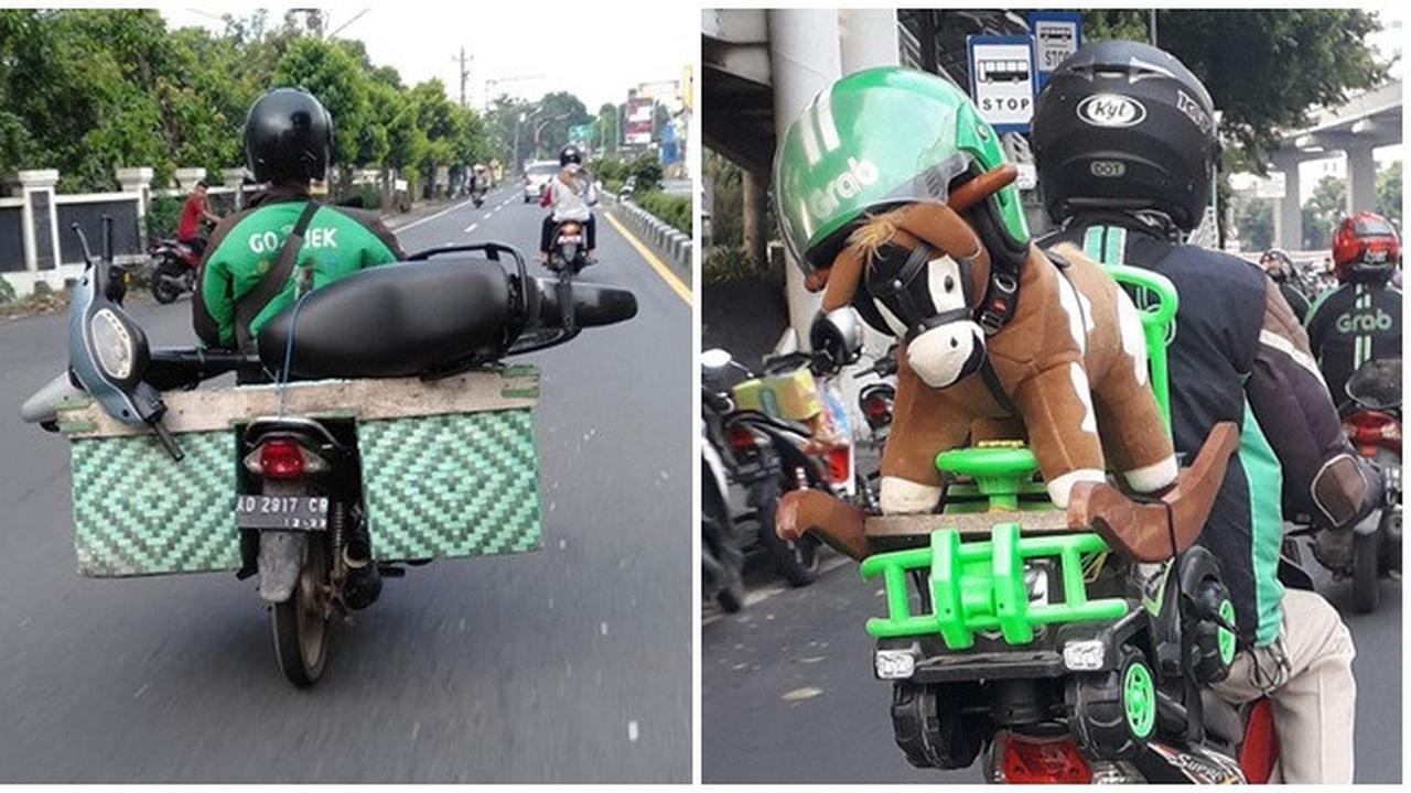 7 Potret Driver Ojek Online Bawa Barang Nyeleneh Ini Bikin Geleng Kepala