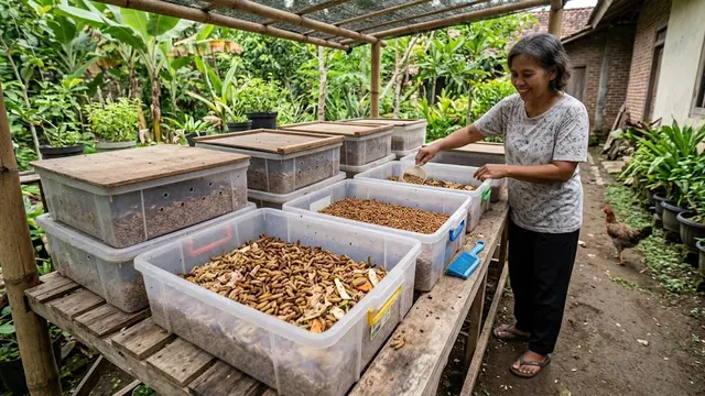 Cara Ternak Ulat Hongkong di Kotak Plastik untuk Pemula/AI Generated