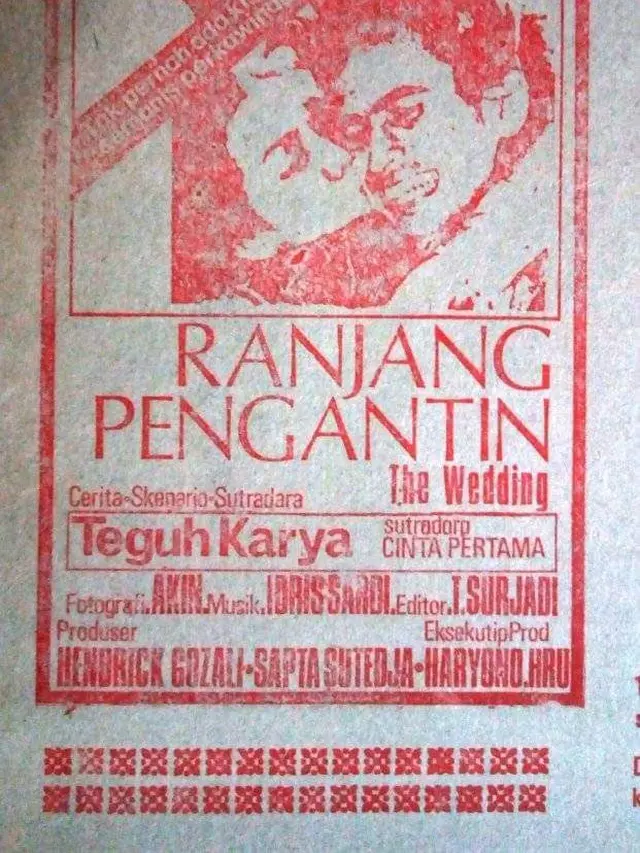 Poster film Ranjang Pengantin. (Foto: Dok. Koleksi Pribadi Daniel Irawan)
