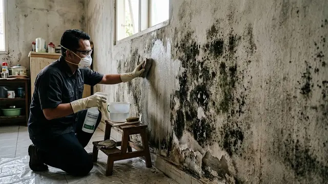 Cara Menghilangkan Jamur di Tembok/AI Generated