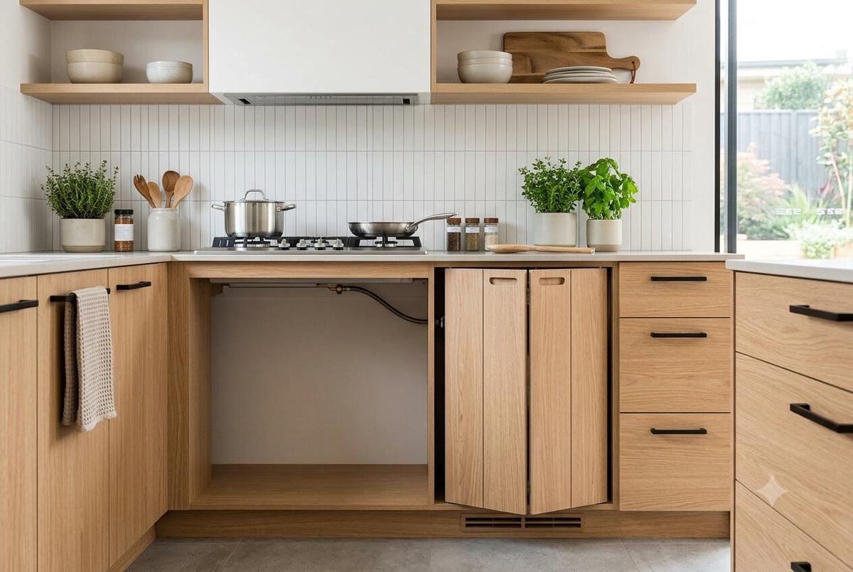 Desain Tempat Tabung Gas di Kitchen Set yang Estetik