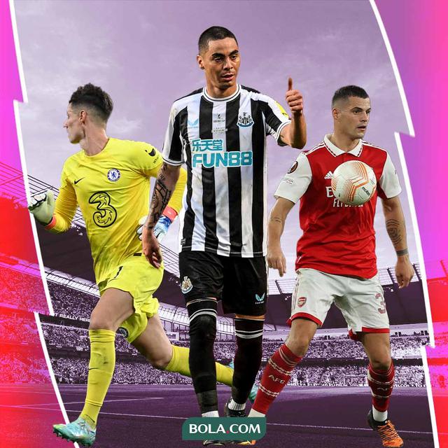 Ilustrasi - Kepa Arrizabalaga, Miguel Almiron, Granit Xhaka
