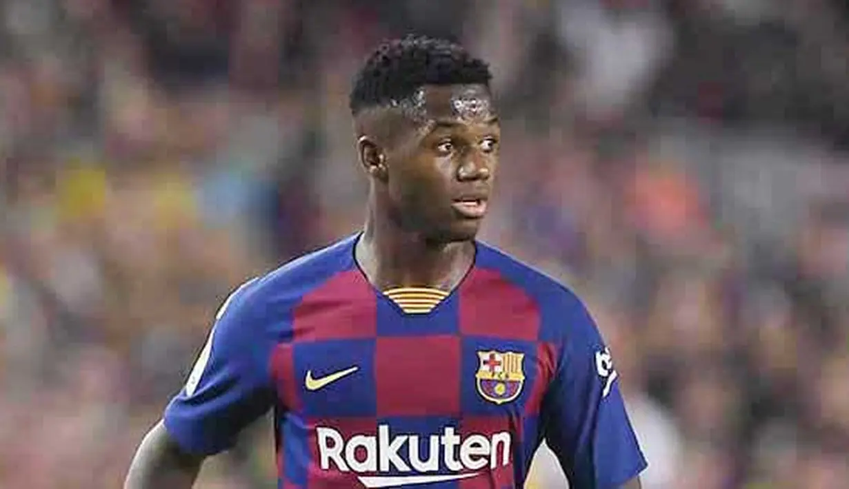 2. Pencetak Gol Termuda di Barcelona - Kali ini Ansu Fati masuk dalam buku rekor Barcelona sebagai pencetak gol termuda sepanjang sejarah klub. Jebolan La Masia itu sukses membobol gawang Osasuna saat berumur 16 tahun 304 hari. (AFP/Josep Lago)