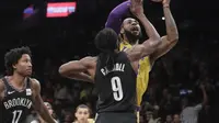 LeBron James gagal bawa LA Lakers kalahkan Brooklyn Nets di lanjutan NBA    (AP Photo/Frank Franklin II)