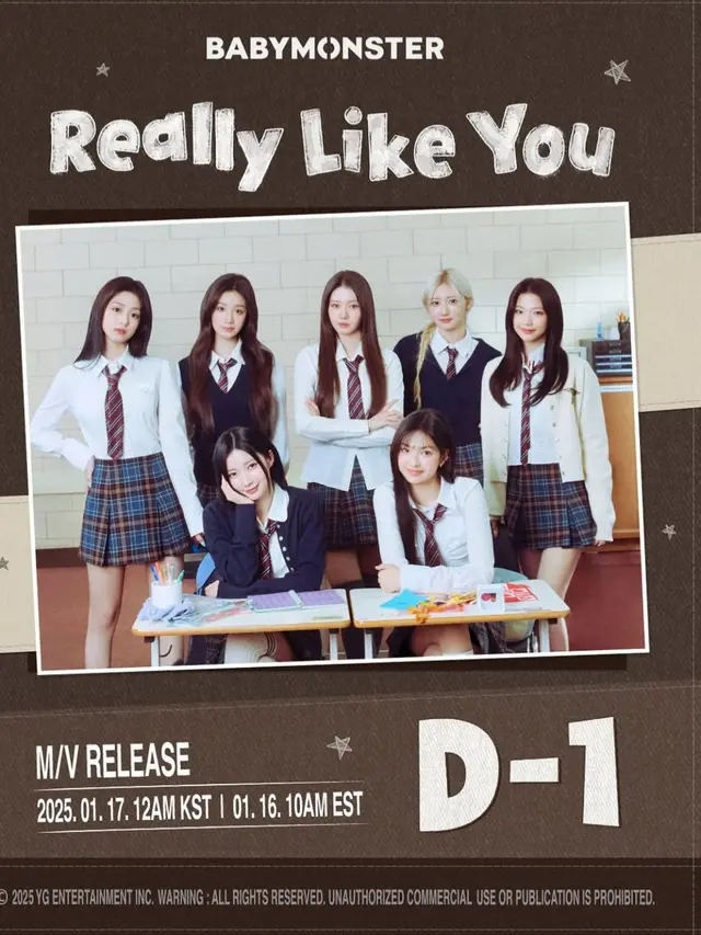 Usung Genre Hip-Hop R&B ala 90-an, BABYMONSTER Rilis MV Really Like You. (credit: instagram.com/babymonster_ygofficial)
