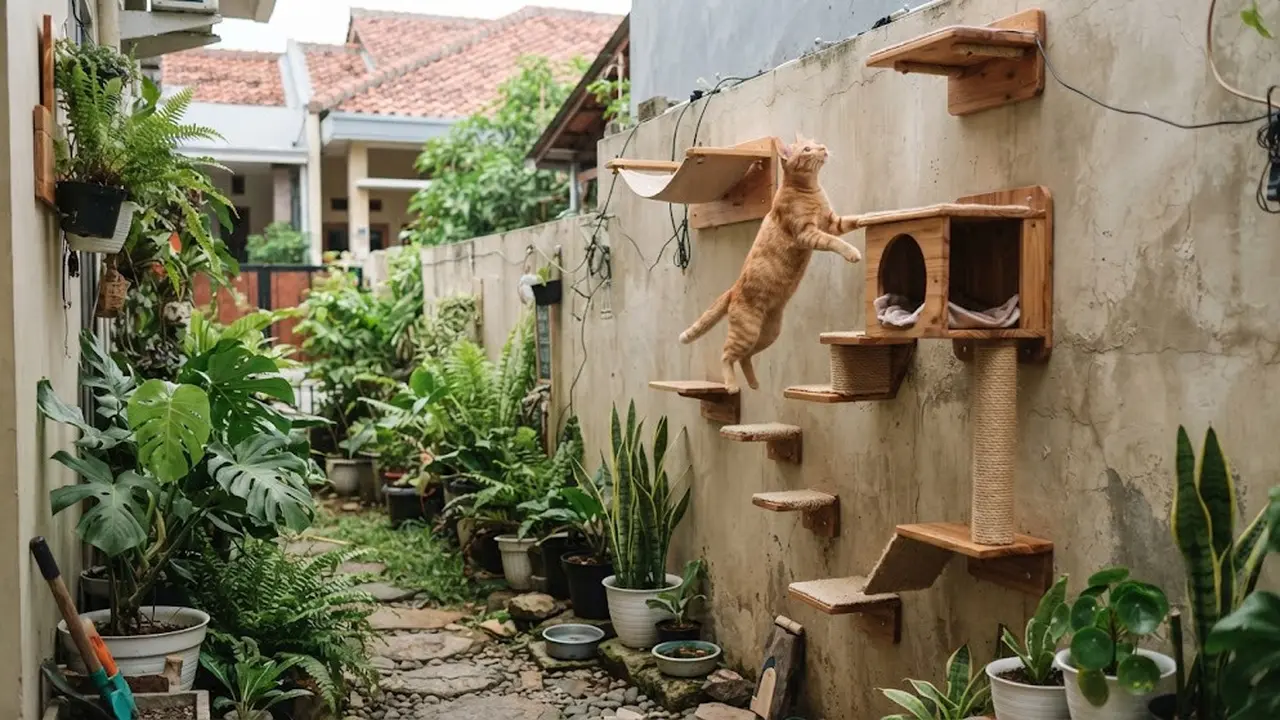 Cara Membuat Sudut Bermain Kucing di Pekarangan Rumah yang Sempit, Tetap Nyaman