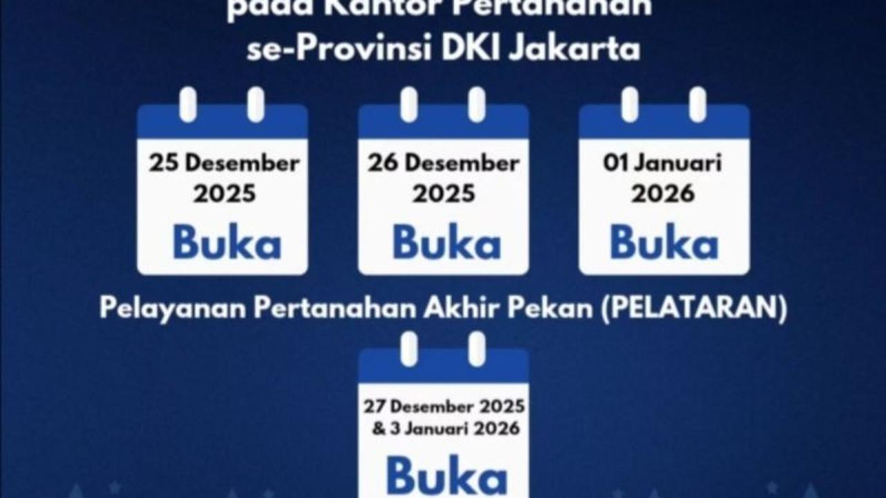 BPN DKI Tetap Buka Layanan Pertanahan Libur Nataru 2025-2026, Permudah Urusan Masyarakat