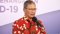Juru Bicara Pemerintah untuk Penanganan COVID-19 Achmad Yurianto saat konferensi pers Corona di Graha BNPB, Jakarta, Jumat (3/7/2020). (Dok Badan Nasional Penanggulangan Bencana/BNPB)
