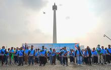 FOTO: Polri Bersinergi dengan Ojol, Apel Kamtibmas Digelar di Monas