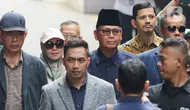 Panji Gumilang tiba di gedung Bareskrim, Jakarta Selatan, sekitar pukul 13.50 WIB, Senin (3/7/2023). (Liputan6.com/Herman Zakharia)