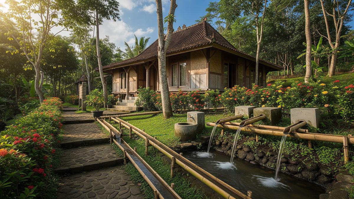 7 Model Rumah di Desa dengan Sistem Air Gravitasi Tanpa Pompa