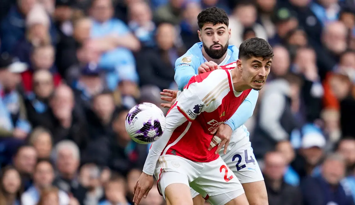 Meski memiliki catatan penguasaan bola hingga 72 persen, The Citizen kesulitan menembus pertahanan Arsenal. (AP Photo/Dave Thompson)