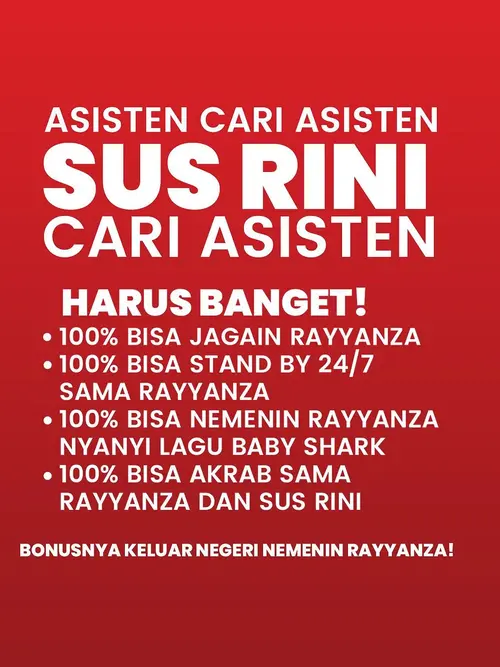 Raffi Ahmad Buka Lowongan Asisten Sus Rini, Bonus ke Luar Negeri Bikin  Warganet Heboh: Siap Jaga Cipung Sampai S-3 - ShowBiz Liputan6.com