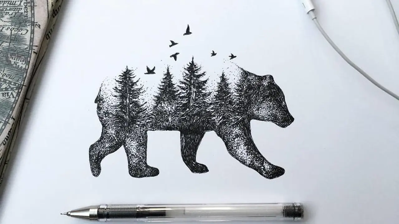 [Bintang] 10 Ilustrasi Alam Surealias yang Dibuat dari Pulpen Gel Hitam