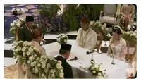 Presiden Joko Widodo atau Jokowi dan Ibu Negara Iriana menghadiri acara pernikahan Thariq Halilintar dan Aaliyah Massaid, Jumat (26/7/2024). Jokowi rupanya menjadi saksi pernikahan Thariq Halilintar-Aaliyah Massaid. (YouTube&nbsp;Thariq Halilintar)