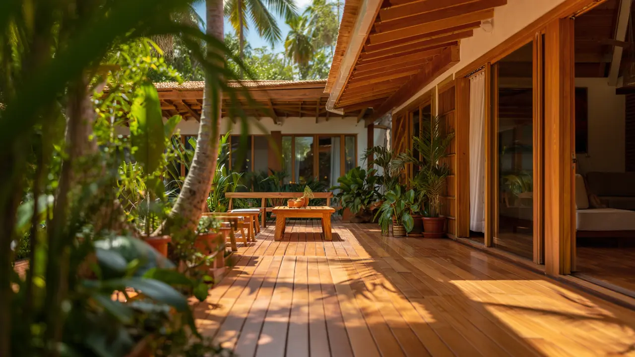 Desain Teras Rumah Sederhana yang Cocok untuk Iklim Panas (Foto: Reve Art AI)