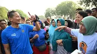 Menteri Pariwisata dan Ekonomi Kreatif (Menparekraf) Sandiaga Uno di Alun-alun Sangkala Buana, Kota Cirebon, Minggu (6/8/2023) (Istimewa)