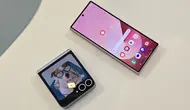 Galaxy Z Fold 6 dan Galaxy Z Flip 6 yang baru diluncurkan di Samsung Unpacked 2024 di Paris, Prancis. (Liputan6.com/Agustin Setyo Wardani)