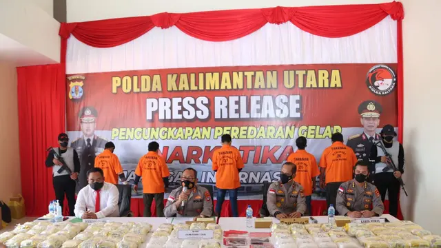 Jumpa press kasus narkoba di Polda Kaltara.