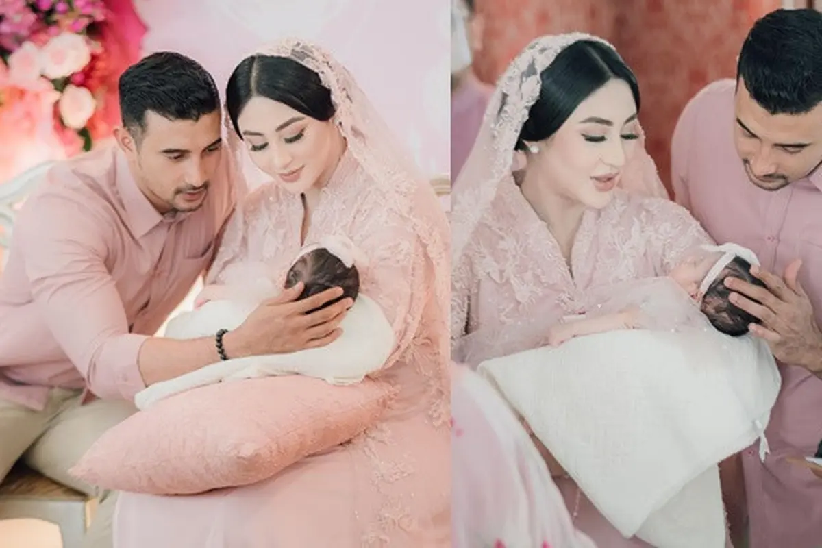 7 Momen Akikah Baby Guzelim Anak Margin Wieheerm dan Ali Syakieb, Bernuansa Pink
