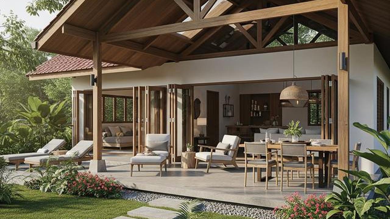 7 Desain Rumah Kampung 1 Lantai dengan Teras Lebar yang Sejuk dan Modern ala Pedesaan Estetik