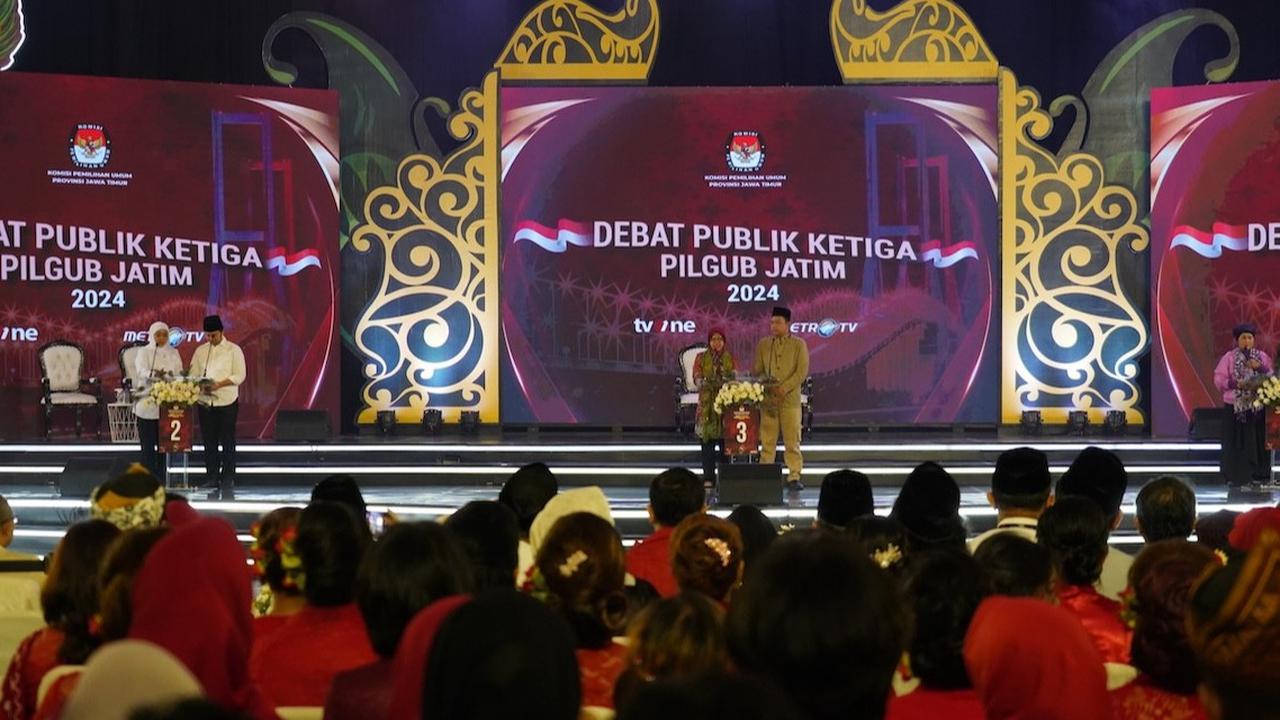 Debat Terakhir, Tiga Paslon Pilkada Jatim Paparkan Visi Misi Pamungkas