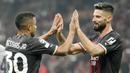 Berkat hasil ini, Milan yang memiliki poin 10 mengakhiri babak penyisihan dengan menjadi runner-up Grup E. Sementara itu, Salzburg finis sebagai peringkat ketiga dengan poin 6 dan berhak tampil di Liga Europa. (AP/Luca Bruno)