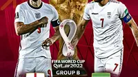 Inggris akan menghadapi Iran pada laga pembuka Grup B Piala Dunia 2022 Qatar, Senin (21/11). Pertandingan ini akan ditayangkan eksklusif di SCTV, Vidio, dan Moji mulai pukul 19:30 WIB. (istimewa)
