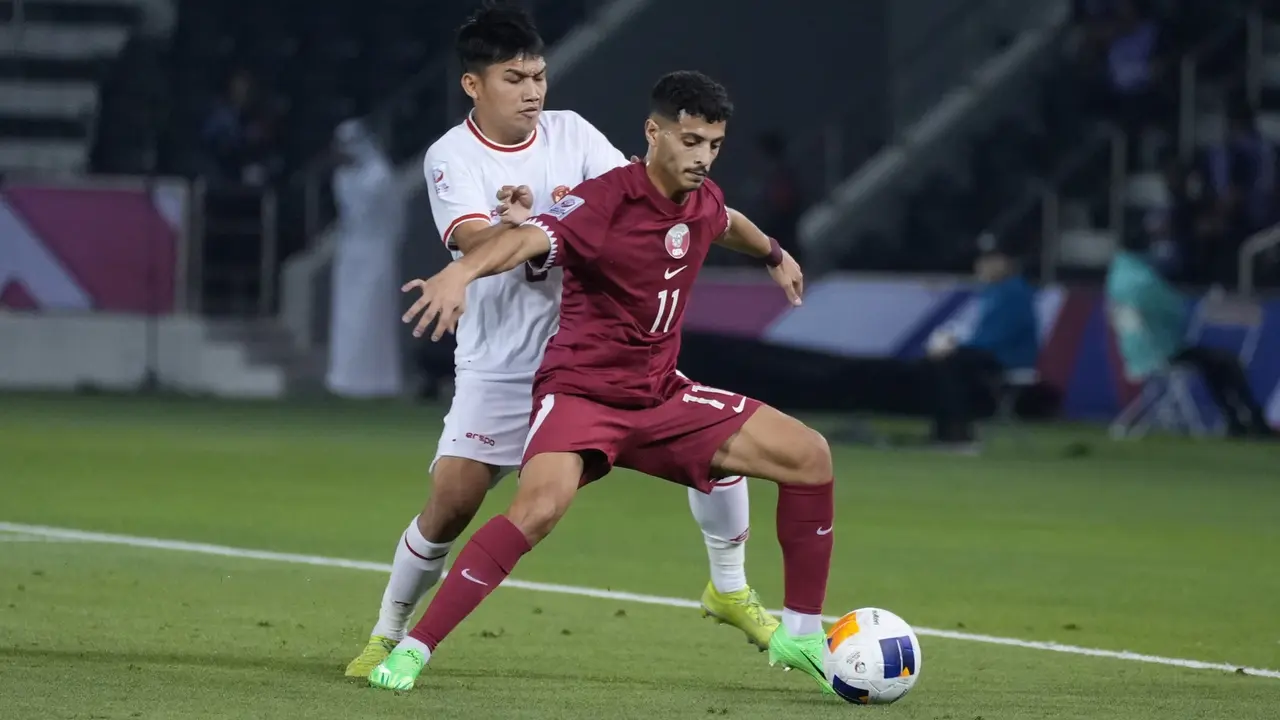 Timnas Qatar U-23 Vs Timnas Indonesia U-23 di Piala Asia U-23 2024.