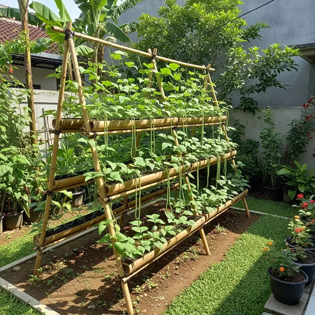 9 Ide Kebun Kacang Panjang Bertingkat untuk Halaman Kecil, Panen Melimpah