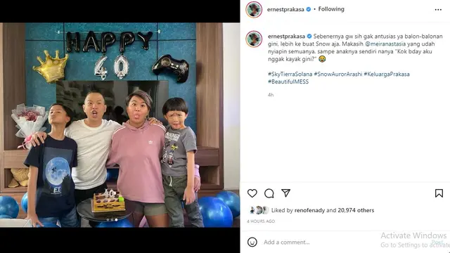 Ernest Prakasa (Foto: Instagram/@ernestprakasa)