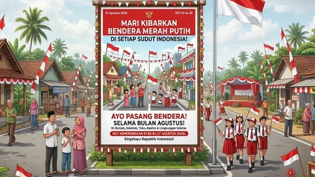 Poster Kemerdekaan 17 Agustus 1945 HUT RI Ke-81 (AI Generated)
